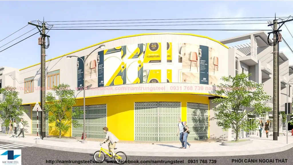 Nhà ở kết hợp kinh doanh bằng thép tiền chế