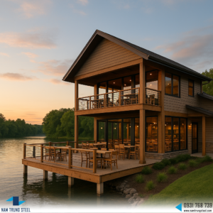 Mẫu nhà hàng bằng khung thép tiền chế