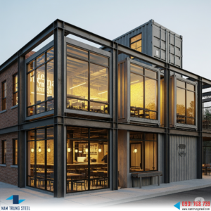 Nam Trung Steel- Mẫu nhà hàng bằng khung thép tiền chế